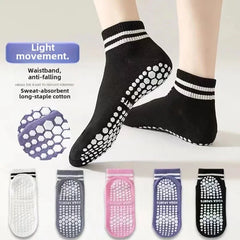 5 Pairs Women’s Non-Slip Grip Socks – Yoga & Pilates