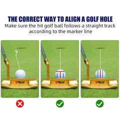 PGM Golf Ball Line Marker Tool with 2 Marker Pens – Alignment & Putting Guide
