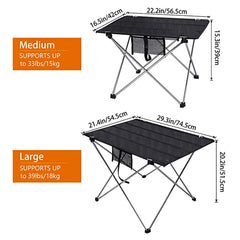 Ultralight Folding Camping Table – Compact Roll-Up Table with Carry Bag