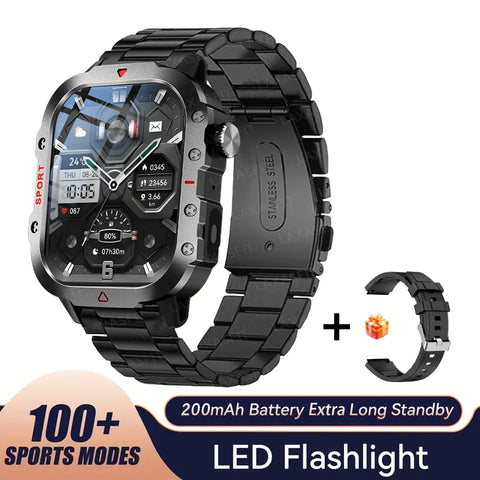 KESHUYOU Smart Watch 2.01″ HD – Bluetooth Calling & LED Flashlight