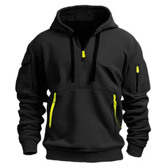 2025 Multi-Pocket Fleece Hoodie – Unisex Casual Pullover Sweatshirt