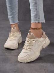 Women’s Lightweight Mesh Sneakers – Breathable White Casual Shoes