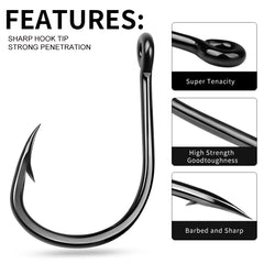 10Pcs High Carbon Steel Barbed Fishhooks