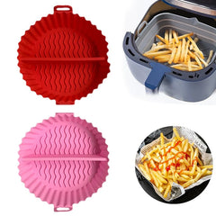 Divided Silicone Airfryer Liner – Reusable Non-Stick Baking Tray for Pizza, Chicken & Fries