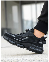 Rotating Button Men’s Safety Shoes – Anti-Smash, Anti-Puncture Work Sneakers