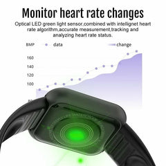 Y68 Smart Watch – Heart Rate, Oxygen & Blood Pressure Monitor for iOS & Android