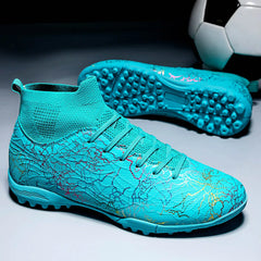 Men’s High-Top Soccer Shoes – Turf Training Anti-Slip Cleats