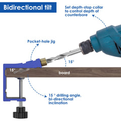 47Pcs Pocket Hole Jig Drill Guide Kit