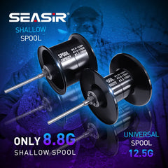 SEASIR Cast-X 7.3:1 Baitcasting Reel – Aluminum Double Spool, Carbon Grip, BFS Micro Fishing Reel
