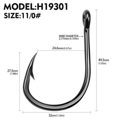 10Pcs High Carbon Steel Barbed Fishhooks