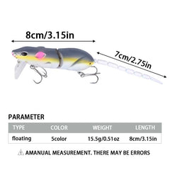 5-Pcs Mouse Floating Fishing Lures