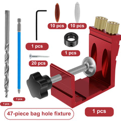 47Pcs Pocket Hole Jig Drill Guide Kit