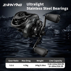 ThunderHawk 7.0:1 Baitcasting Reel – Ultralight, 4.5kg Drag, 5+1 Bearings, Saltwater Ready