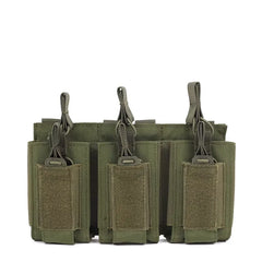 Tactical Triple Mag Holder – Open-Top MOLLE Magazine Pouch for M4/M16/AK