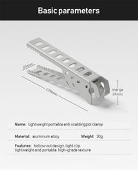 Aluminum Alloy Bowl Gripper – Anti-Hot Camping Pot & Pan Clip Holder