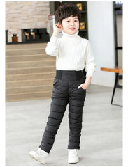 Kids Winter Warm Pants – Cotton-Padded Waterproof Ski Trousers (2–12Y)