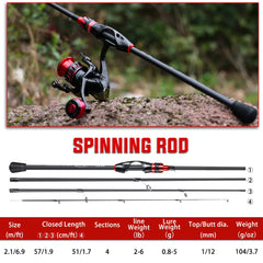 2.1m Ultralight Carbon Spinning/Casting Rod