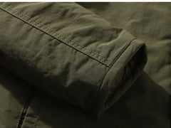 Retro Men's Cotton Jacket – Button-Up Waterproof Workwear Coat for Stylish Layering