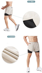 Men's Quick-Dry Double Layer Running Shorts