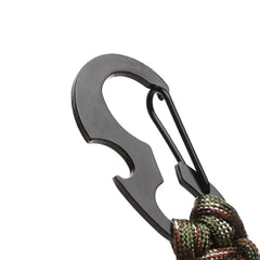 Outdoor Paracord Keychain Carabiner – Survival Kit with Bottle Opener & Rope Tools