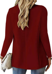 2025 Women’s Oversized Button Suit Coat – Long Sleeve Lapel Office Jacket