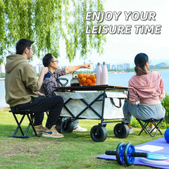 Collapsible Folding Utility Wagon – Heavy-Duty Beach & Camping Cart with Large Capacity