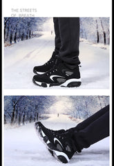 Men’s Winter Snow Shoes – Warm Leather Non-Slip Sneakers