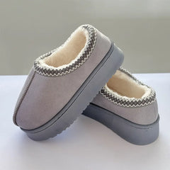 2025 Platform Fluffy Slippers – Unisex Winter Plush