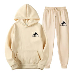 2025 Winter Hoodie Sets Men Fashion Fleece Red Hoodies Black Brand Pants Casual Jogger Suit Tracksuit Sweatshirt Woman Pullover