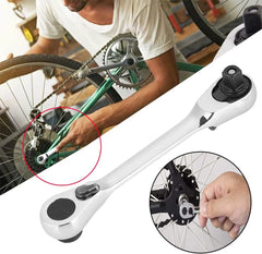 Mini Double-Ended 1/4" Ratchet Wrench – 72-Tooth Quick Socket Tool