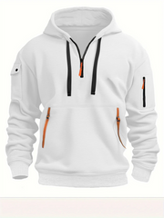 2025 Multi-Pocket Fleece Hoodie – Unisex Casual Pullover Sweatshirt