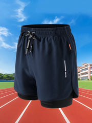 Men’s 2-in-1 Running Shorts – Quick Dry Double Layer Gym Shorts