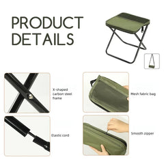 Foldable Backpack Stool – Portable Outdoor Fishing & Camping Chair with Storage Bag