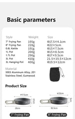 Naturehike Camping Cookware Set – Aluminum Alloy Pot Set for 4–7 People