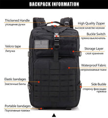 30L/50L Tactical Backpack – MOLLE Outdoor Hiking & Hunting Travel Bag