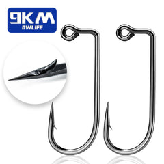 High Carbon Steel Fishing Jig Hooks – 50~100Pcs Long Shank Aberdeen Hooks