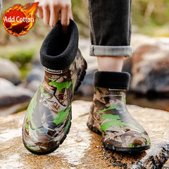 Men’s Camouflage Waterproof Fleece-Lined Rain Boots – Warm Garden Gumboots 2025