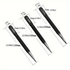 3PCS High-Carbon Steel Center Punch Set – Non-Slip Center Pin for Metal & Wood