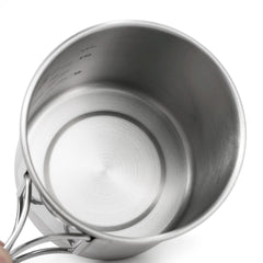 LIXADA 750ml Stainless Steel Camping Mug with Lid & Foldable Handle