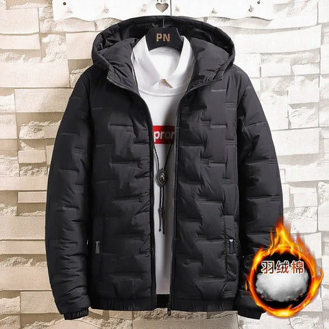 Men’s Thick Cotton Padded Jacket – Slim Fit Winter Streetwear Coat