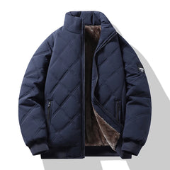 Men’s Stand Collar Windproof Cotton Jacket – Light Business Casual Autumn/Winter Coat