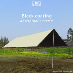 Black Coated Camping Tarp – 99% UV Block Waterproof Sun Shelter Canopy