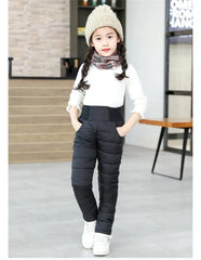 Kids Winter Warm Pants – Cotton-Padded Waterproof Ski Trousers (2–12Y)