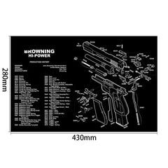 Gun Cleaning Rubber Mat — 3D Firearm Bench Mat / Mouse Pad (AR15 AK47 Glock 1911 etc.)