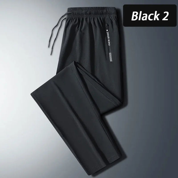 Men’s Quick-Dry Running Pants – Zipper Fitness Trousers