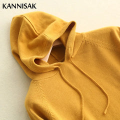 2025 Women’s Hooded Knit Sweater – Loose Casual Autumn/Winter Pullover