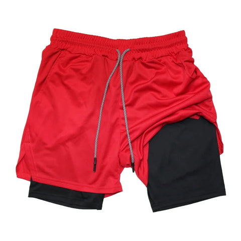 Men’s 2-in-1 Double-Layer Fitness Shorts