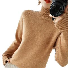 2025 Women’s Turtleneck Knit Sweater – Thick Warm Autumn/Winter Pullover
