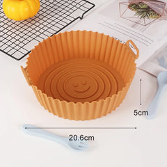 Reusable Silicone Air Fryer Pan Liner – Non-Stick Baking Tray for Pizza, Chicken & Oven Cooking