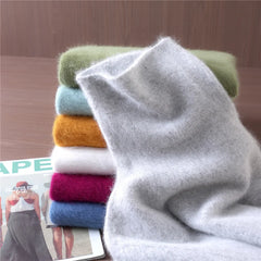 Women’s Mink Cashmere Pullover Sweater – High Collar